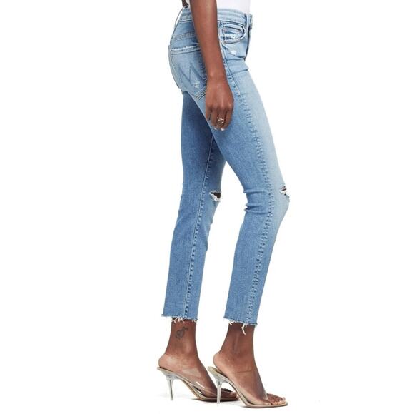 Mother High Waisted Looker Ankle Fray Thrilling Shots Jeans Women’s Size 24 - Picture 13 of 14